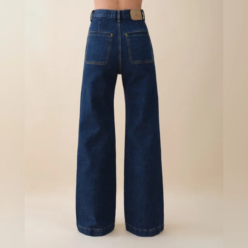 NWT Jeanerica Roma High Waisted Wide Leg Two Weeks Blue Jeans 24 Tuckernuck